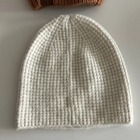 Warm Brown and Cream Beanie Duo - Picture 2 of 6
